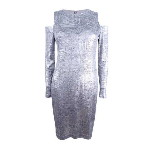 Calvin Klein Dresses & Skirts - Calvin Klein Women's Cold-Shoulder Sheath Dress - Silver